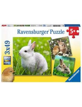 Puzzles 3x49 p - Mignons petits lapins