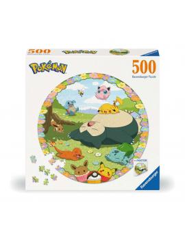 Puzzle rond 500 p - Pokémon en fleurs