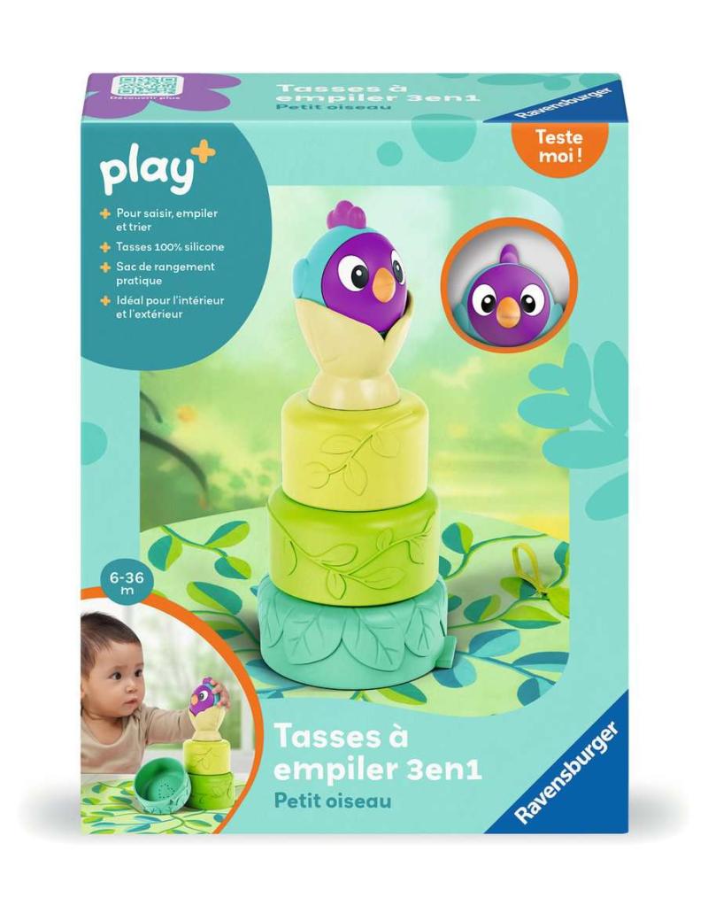 Play+ Tasses à empiler: petit oiseau