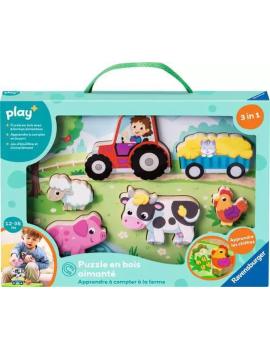 Play+ Puzzle en bois aimanté: Apprendre