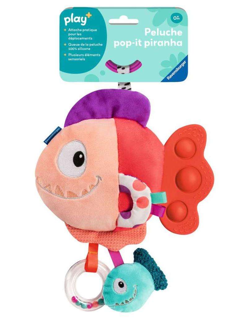 Play+ Peluche pop-it piranha rouge