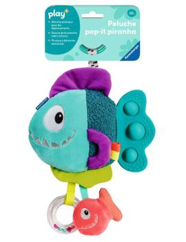 Play+ Peluche pop-it piranha bleu
