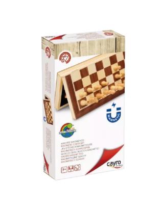 Échecs Magnétiques En Bois Marqueterie 30X30Cm