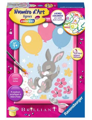 Numéro d'art - 13x18cm - Lapin et ballon